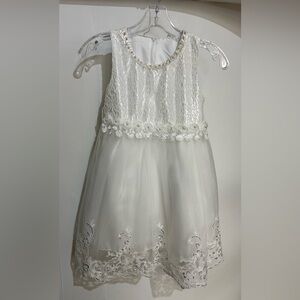 Elegant White Lace Kids Dress